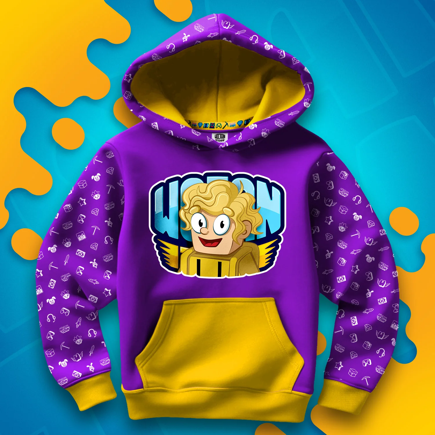BLUZA *FULL WZÓR* PTYŚ W LOGO - ŻÓŁTA - Image 2