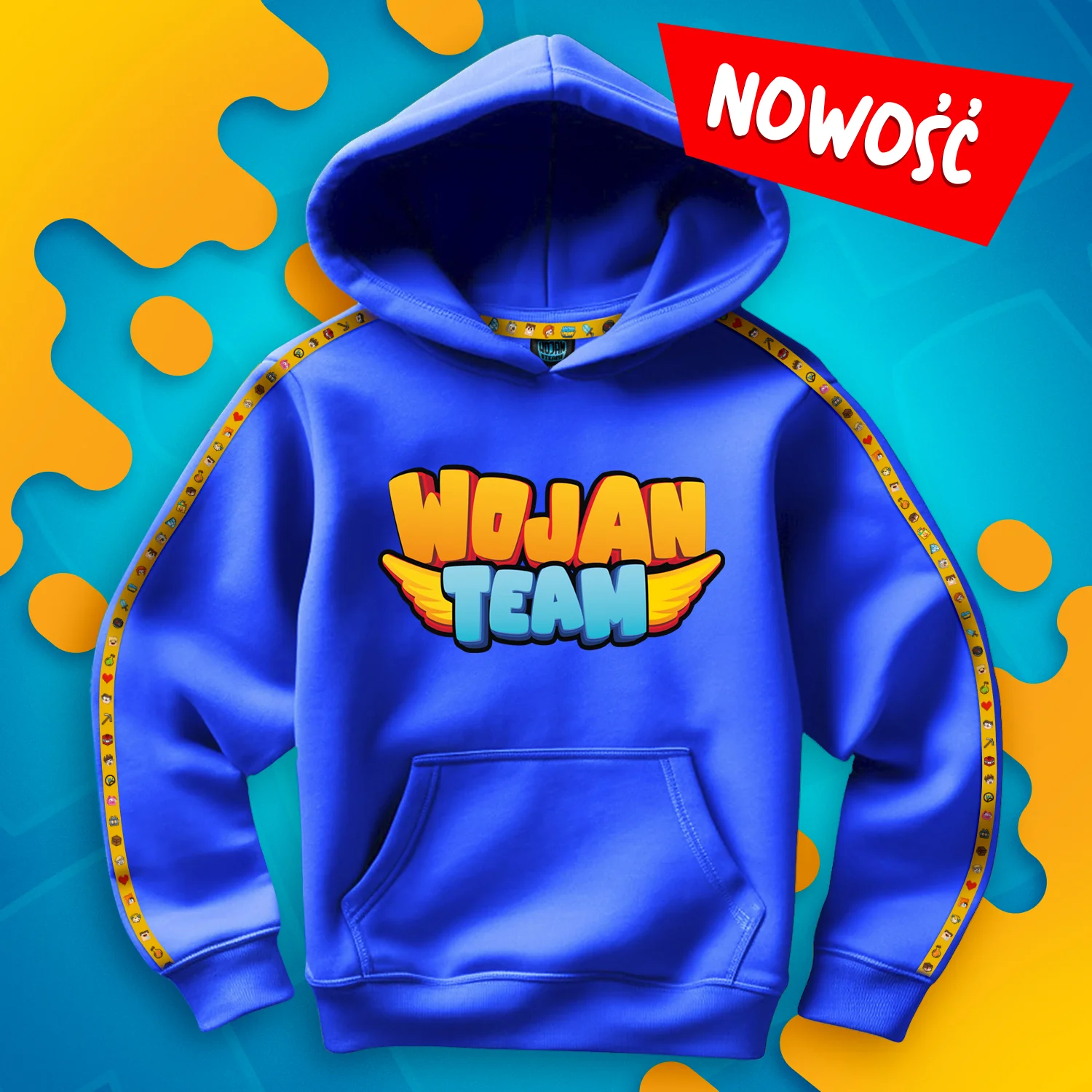 BLUZA *PREMIUM* Z PASKAMI WOJAN TEAM - NIEBIESKA - Image 2