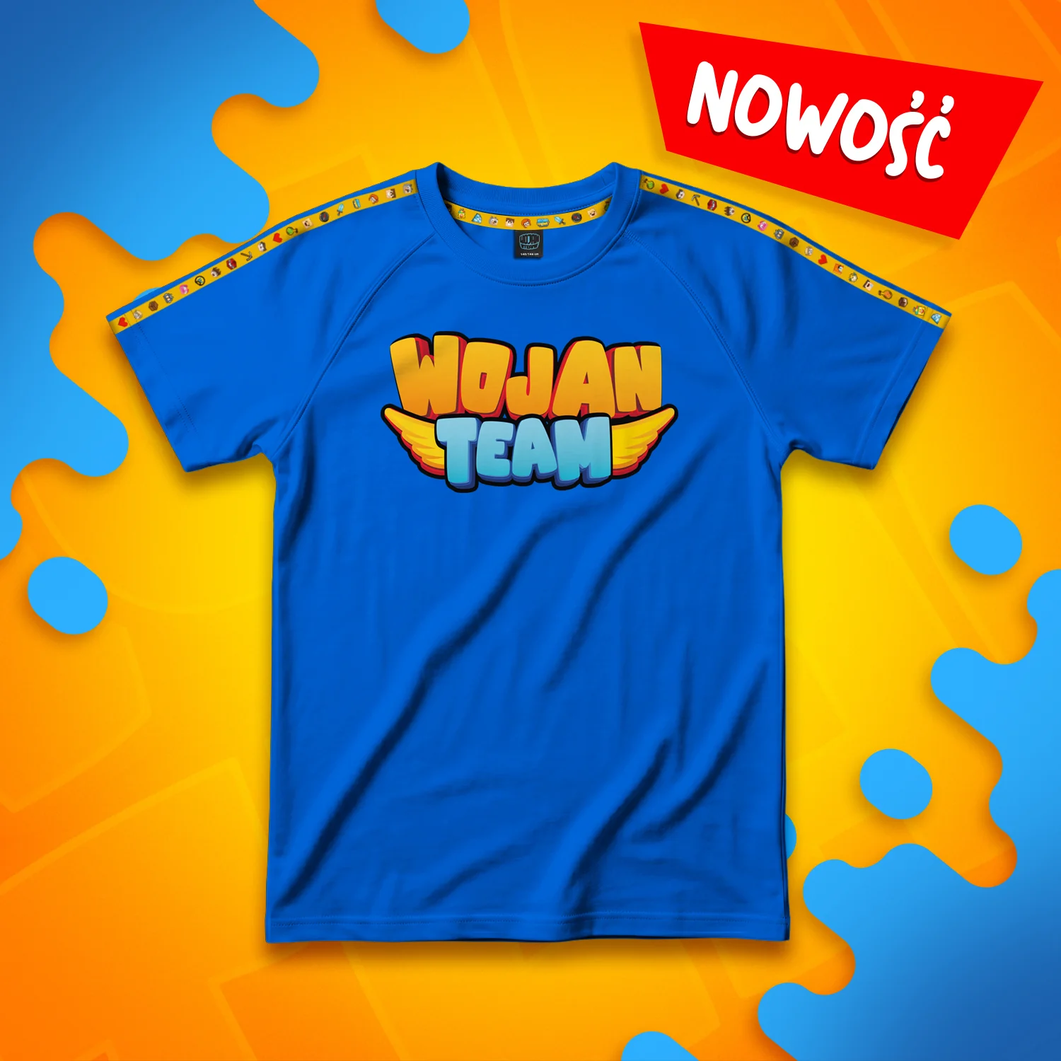 KOSZULKA *PREMIUM* Z PASKAMI WOJAN TEAM – NIEBIESKA
