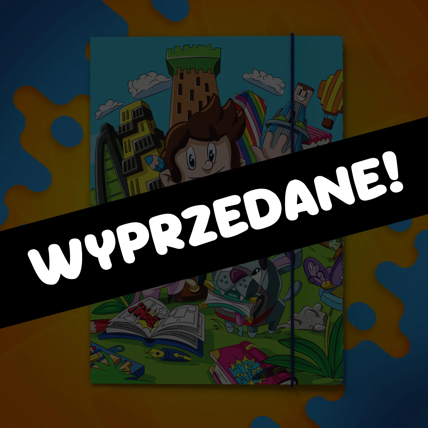 TECZKA SZKOLNA WOJANA - DWUSTRONNY WZÓR - NIEBIESKA