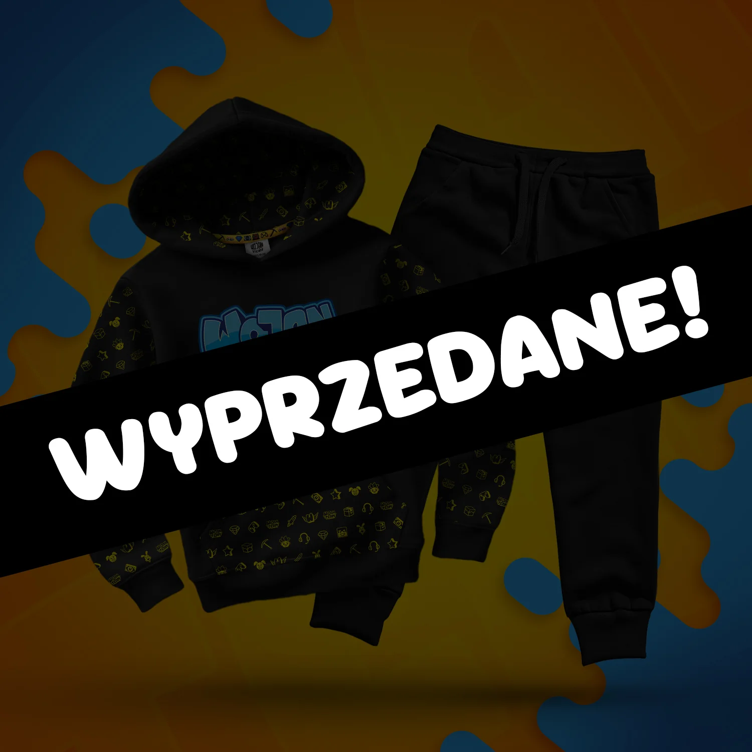 ZESTAW BLUZA + SPODNIE *FULL WZÓR* LOGO 3.0 WOJAN TEAM - CZARNY