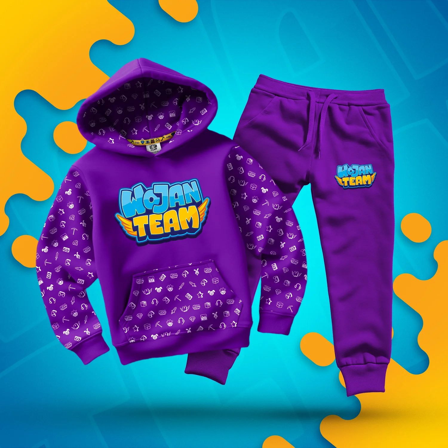 ZESTAW BLUZA + SPODNIE *FULL WZÓR* LOGO 3.0 WOJAN TEAM - FIOLETOWY - Image 2