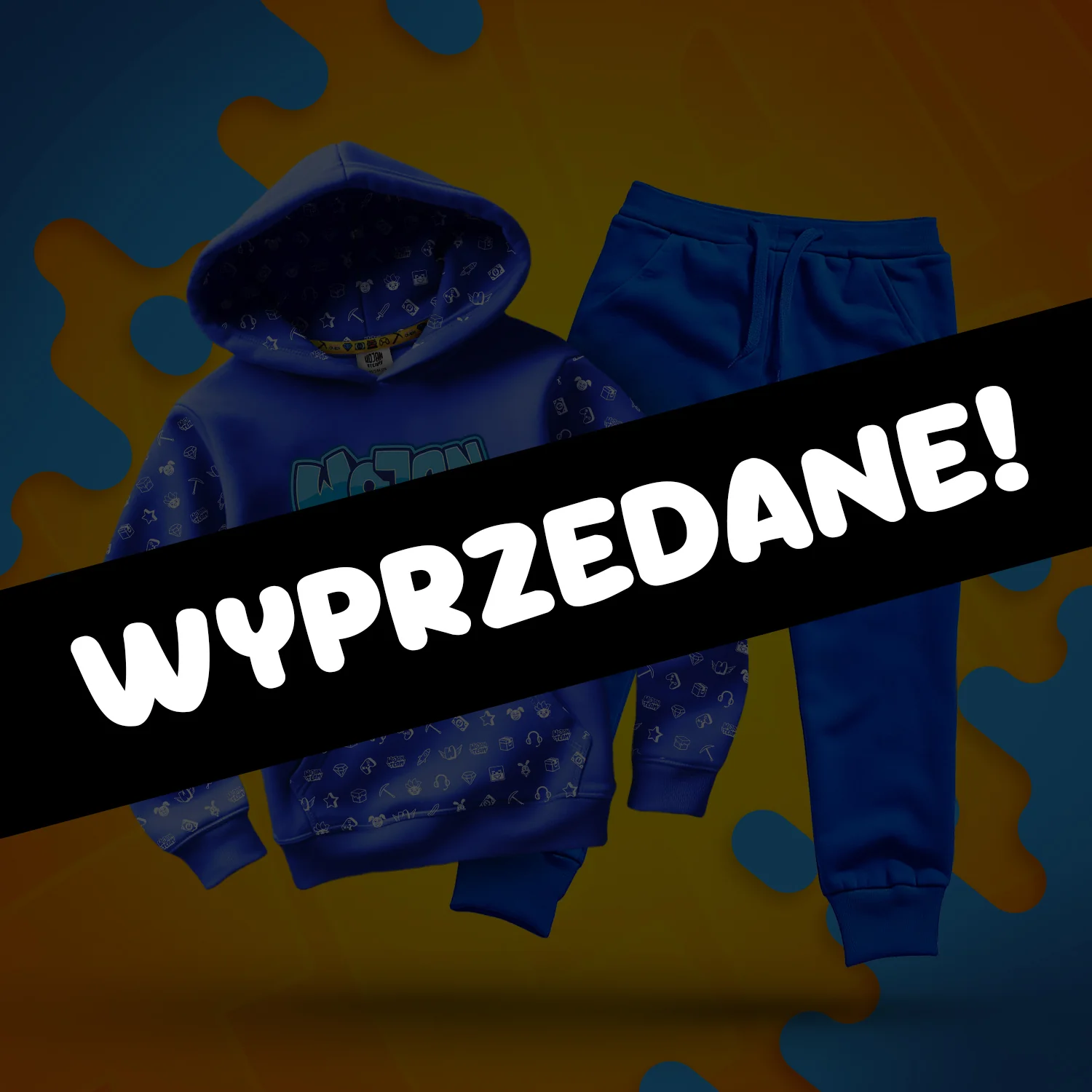 ZESTAW BLUZA + SPODNIE *FULL WZÓR* LOGO 3.0 WOJAN TEAM - NIEBIESKI