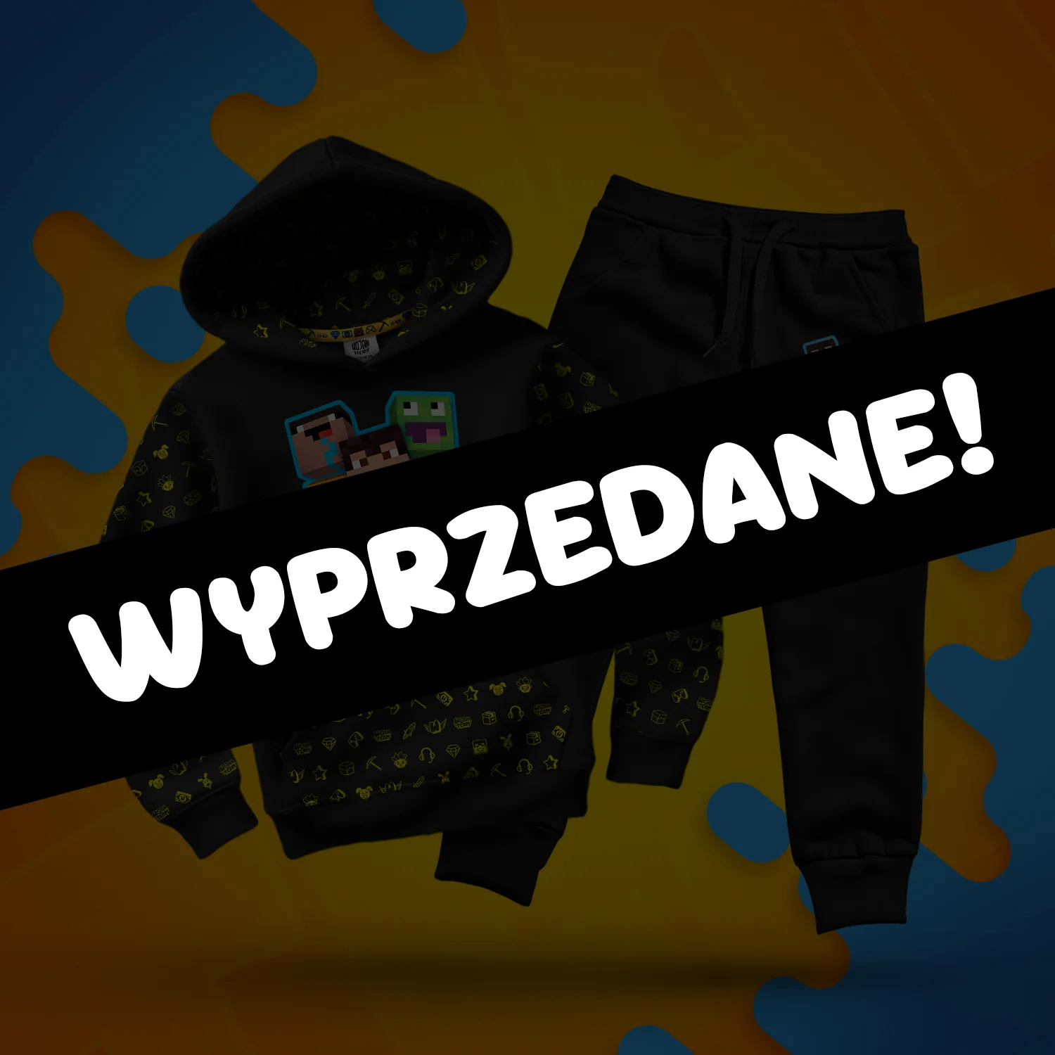 ZESTAW BLUZA + SPODNIE *FULL WZÓR* SKINY WOJAN TEAM - CZARNY