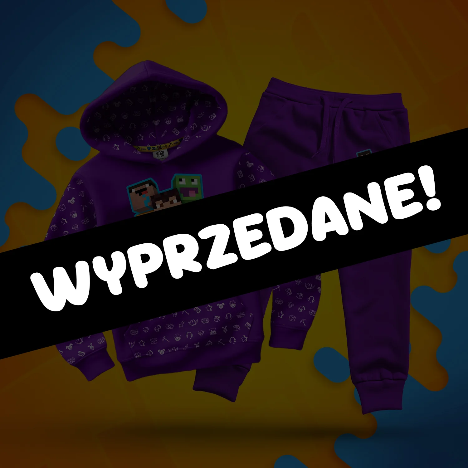 ZESTAW BLUZA + SPODNIE *FULL WZÓR* SKINY WOJAN TEAM - FIOLETOWY