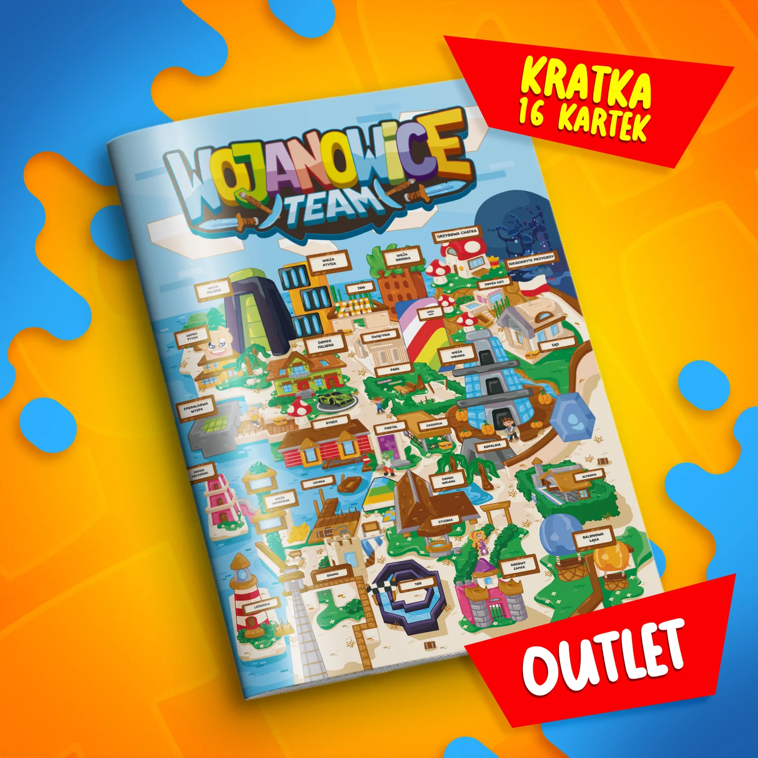 ZESZYT W KRATKĘ A5 - 16 KARTEK - MAPA WOJANOWICE - 2024 - Image 3